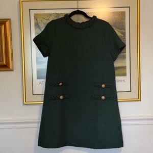 Tuckernuck Dark Green Mini Dress with Button Details
